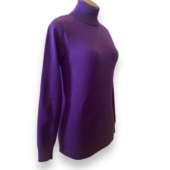 🎈NWT Yawove Purple Turtleneck  Sweater Top Size  Small - Picture 2 of 8